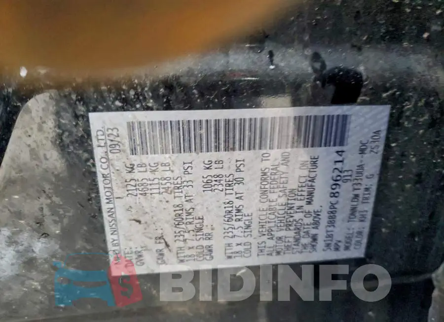 5N1BT3BB8PC896214 Photo# 13