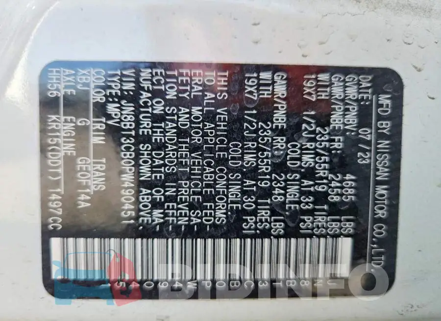 JN8BT3CB0PW490451 Photo# 14