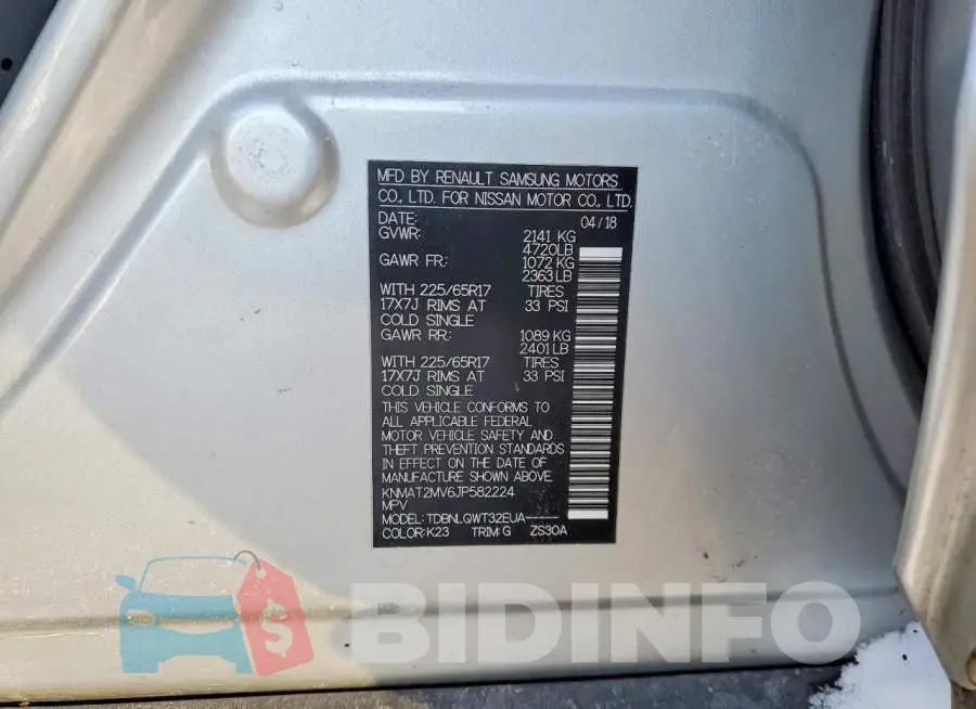 KNMAT2MV6JP582224 Photo# 13