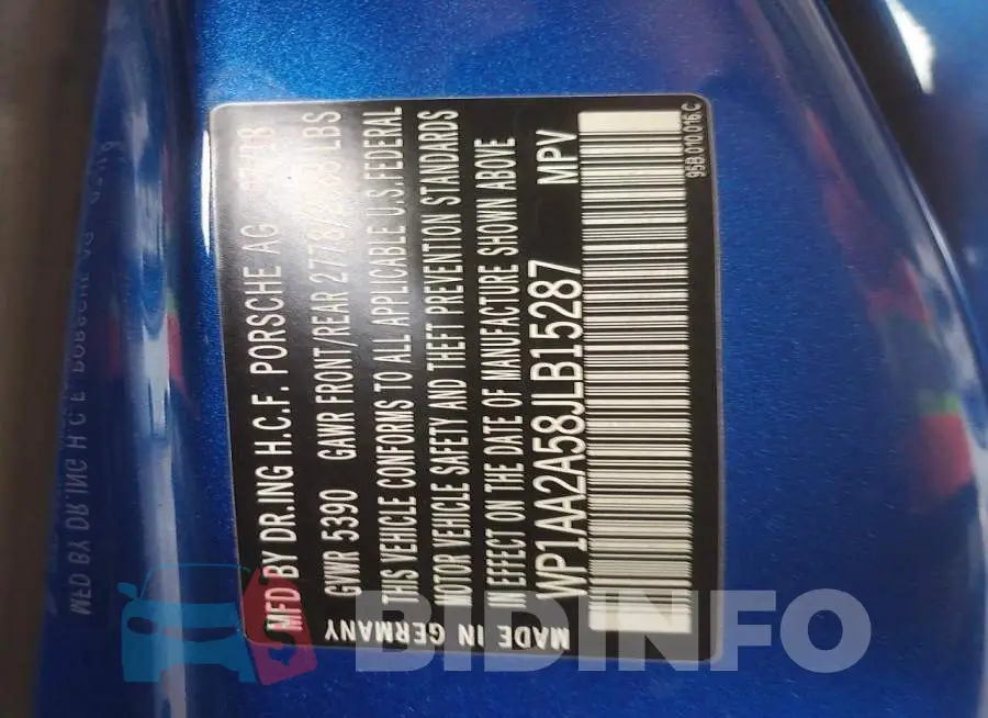 WP1AA2A58JLB15287 Photo# 13