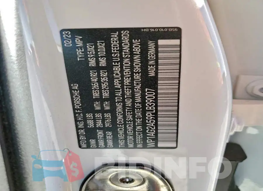 WP1AG2A59PLB39007 Photo# 14