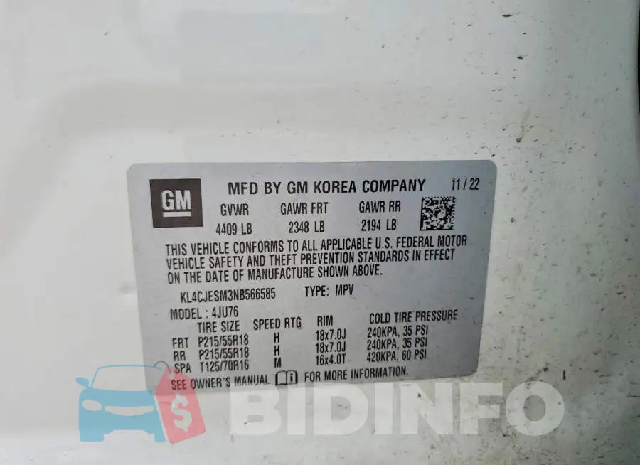 KL4CJESM3NB566585 Photo# 12