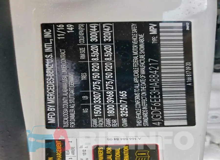 4JGDF6EE3HA884217 Photo# 13