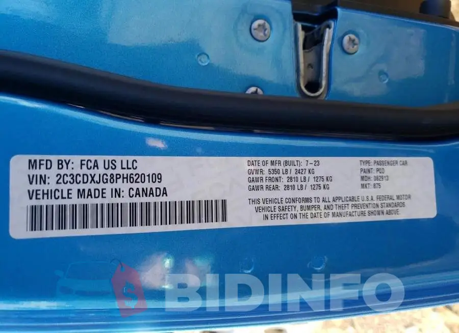 2C3CDXJG8PH620109 Photo# 13