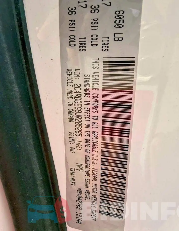 2C4RDGEG9JR285265 Photo# 10