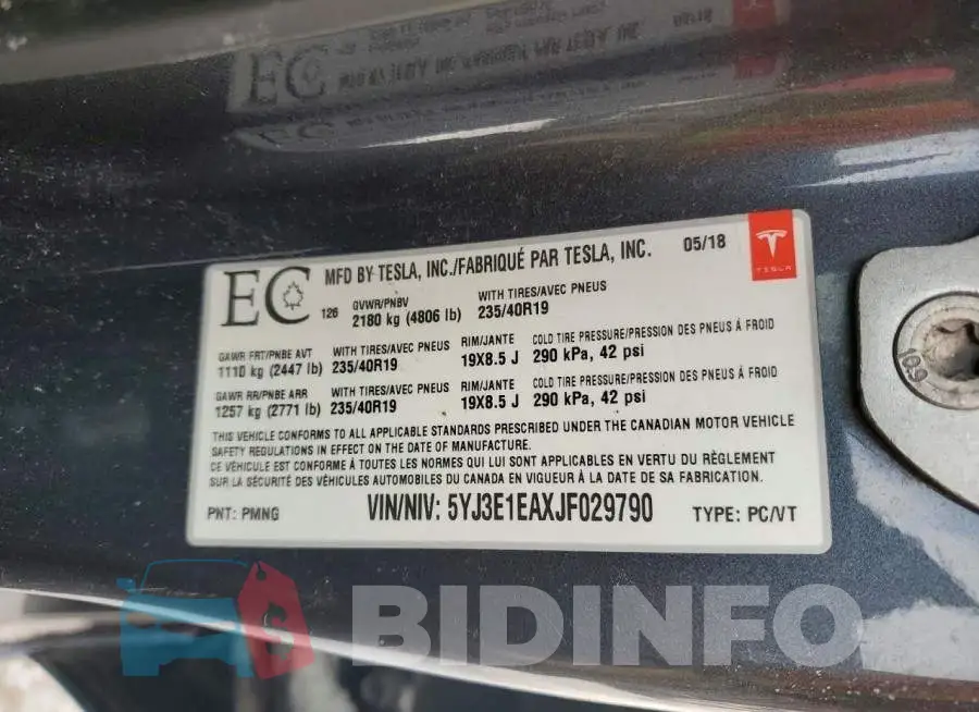 5YJ3E1EAXJF029790 Photo# 12