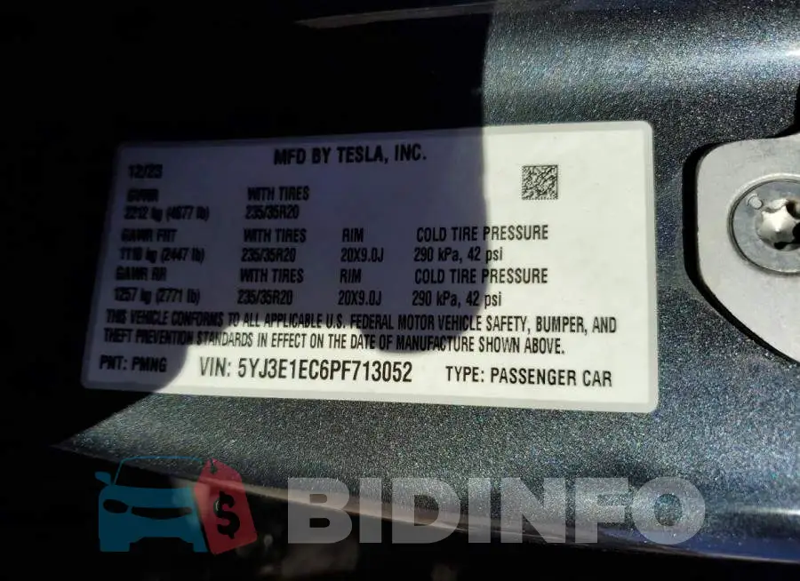 5YJ3E1EC6PF713052 Photo# 12