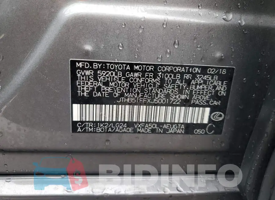 JTHB51FFXJ5001722 Photo# 12
