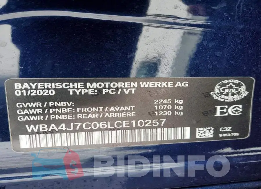 WBA4J7C06LCE10257 Photo# 12