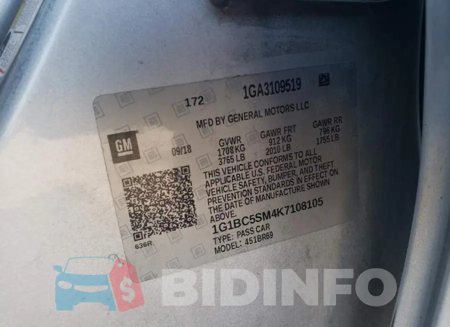 1G1BC5SM4K7108105 Photo# 13