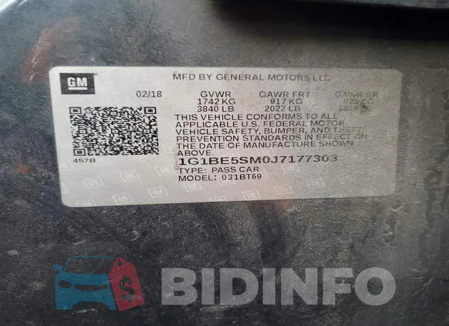 1G1BE5SM0J7177303 Photo# 12