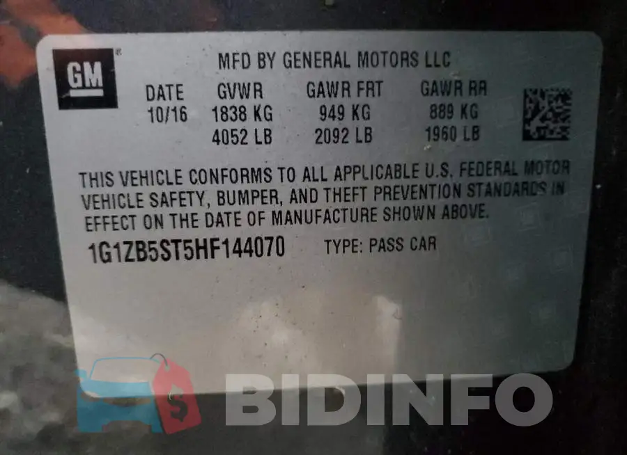 1G1ZB5ST5HF144070 Photo# 12