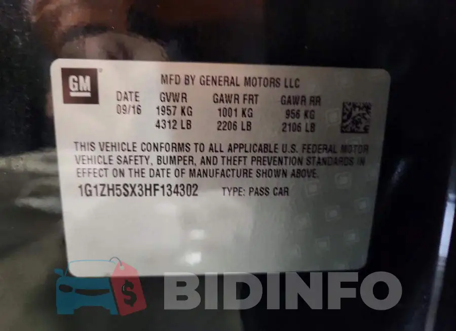 1G1ZH5SX3HF134302 Photo# 12
