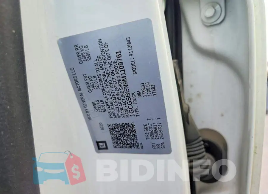 1GCGSBEN9M1109761 Photo# 12