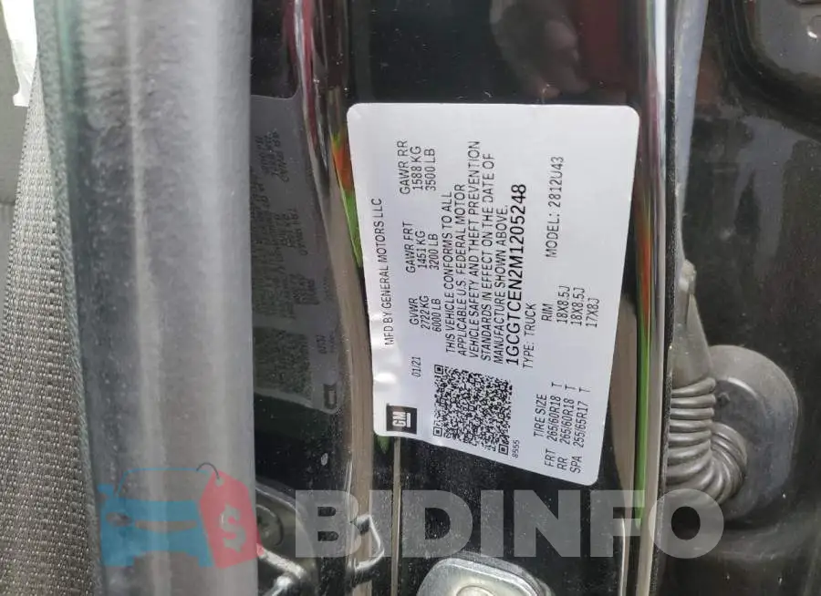 1GCGTCEN2M1205248 Photo# 12