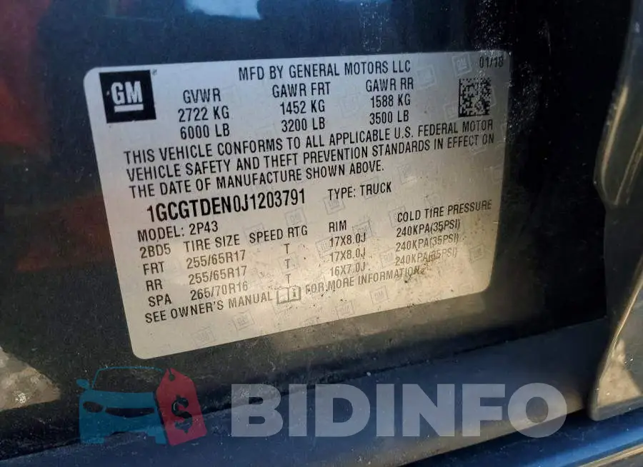 1GCGTDEN0J1203791 Photo# 12