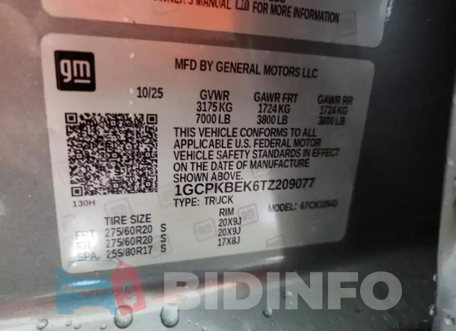 1GCPKBEK6TZ209077 Photo# 12