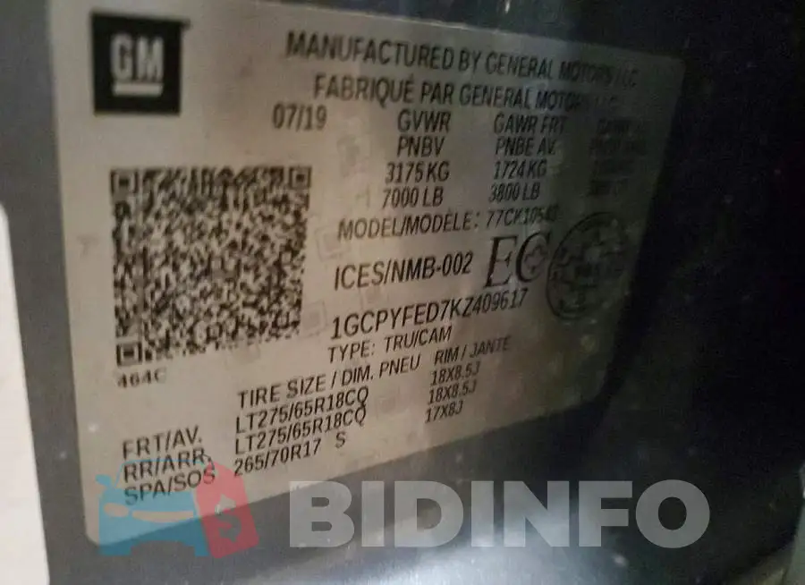 1GCPYFED7KZ409617 Photo# 12