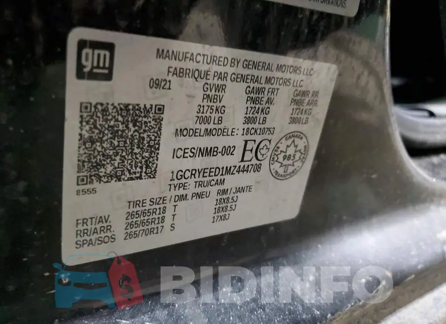1GCRYEED1MZ444708 Photo# 12