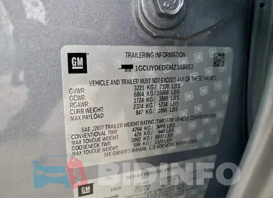 1GCUYDED6MZ148653 Photo# 12