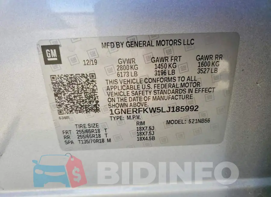 1GNERFKW5LJ185992 Photo# 13