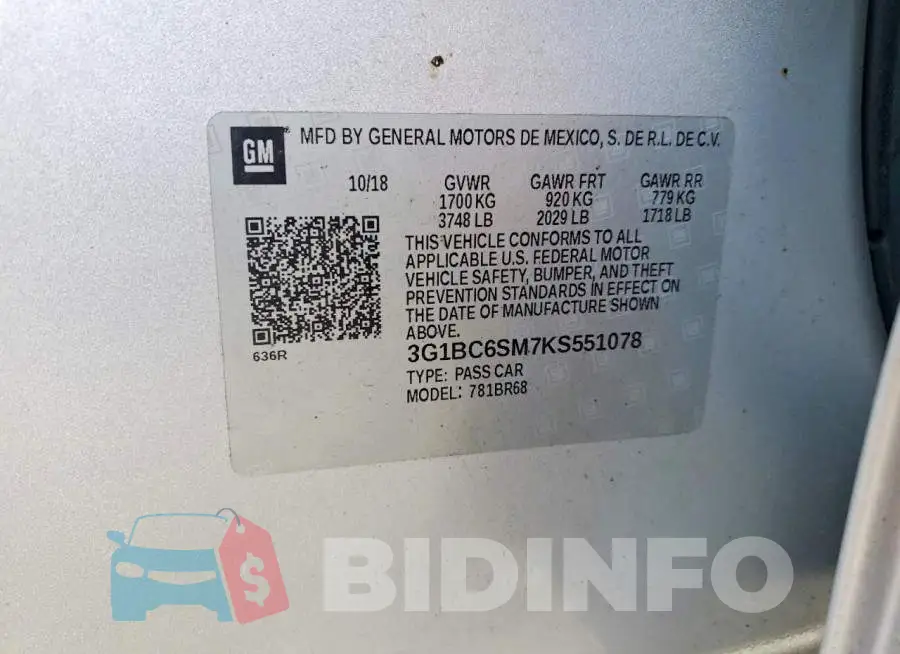 3G1BC6SM7KS551078 Photo# 12