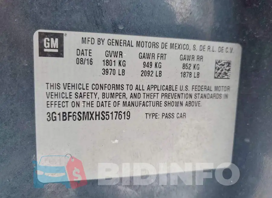 3G1BF6SMXHS517619 Photo# 12