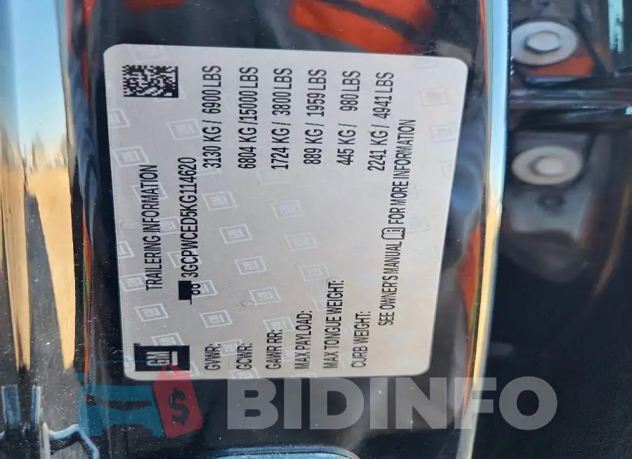3GCPWCED5KG114620 Photo# 12