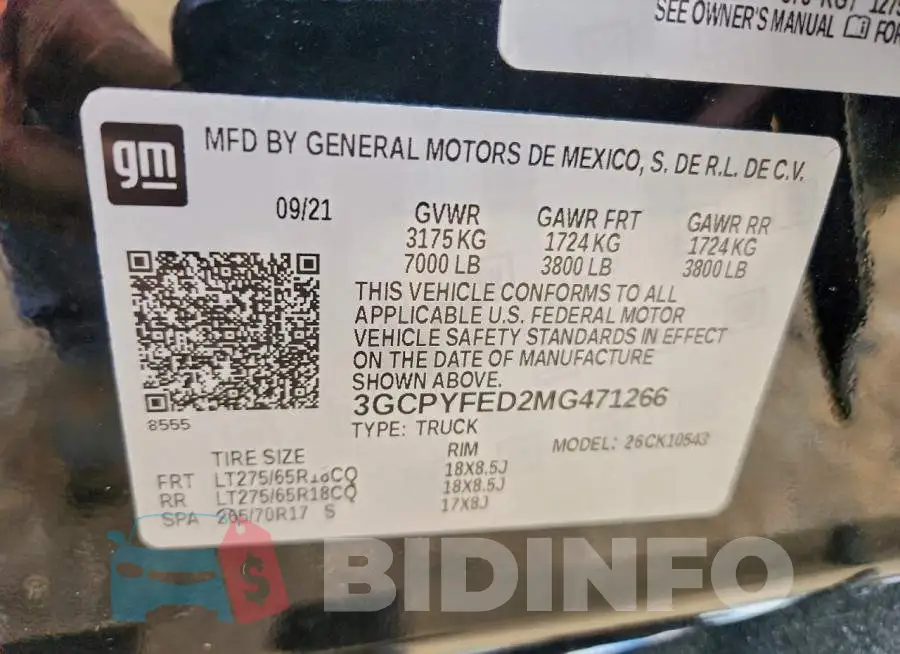 3GCPYFED2MG471266 Photo# 12