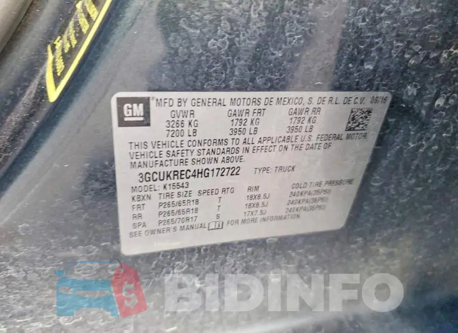 3GCUKREC4HG172722 Photo# 12