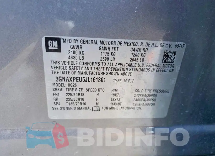 3GNAXPEU5JL161301 Photo# 13