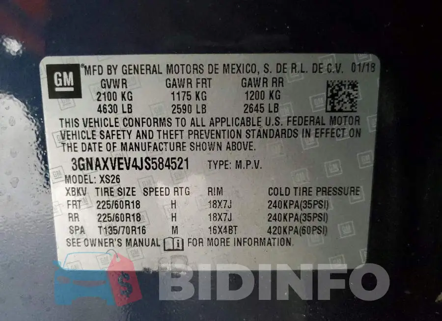 3GNAXVEV4JS584521 Photo# 13