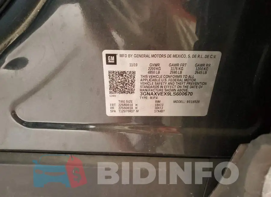 3GNAXVEX9LS600670 Photo# 13