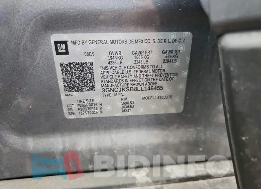 3GNCJKSB8LL146455 Photo# 12