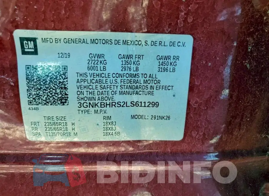 3GNKBHRS2LS611299 Photo# 13