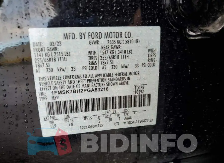 1FMSK7BH2PGA83216 Photo# 13