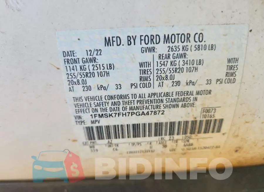 1FMSK7FH7PGA47872 Photo# 13