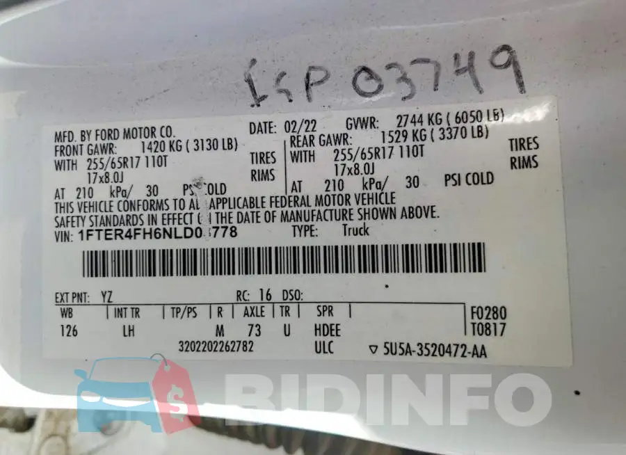 1FTER4FH6NLD08778 Photo# 12