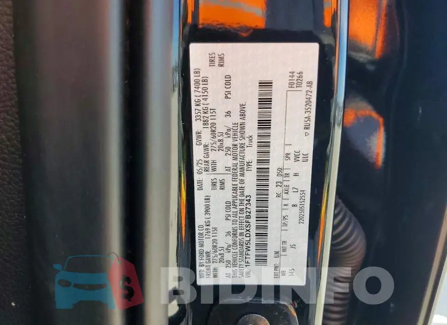 1FTFW5LDXSFB27343 Photo# 12