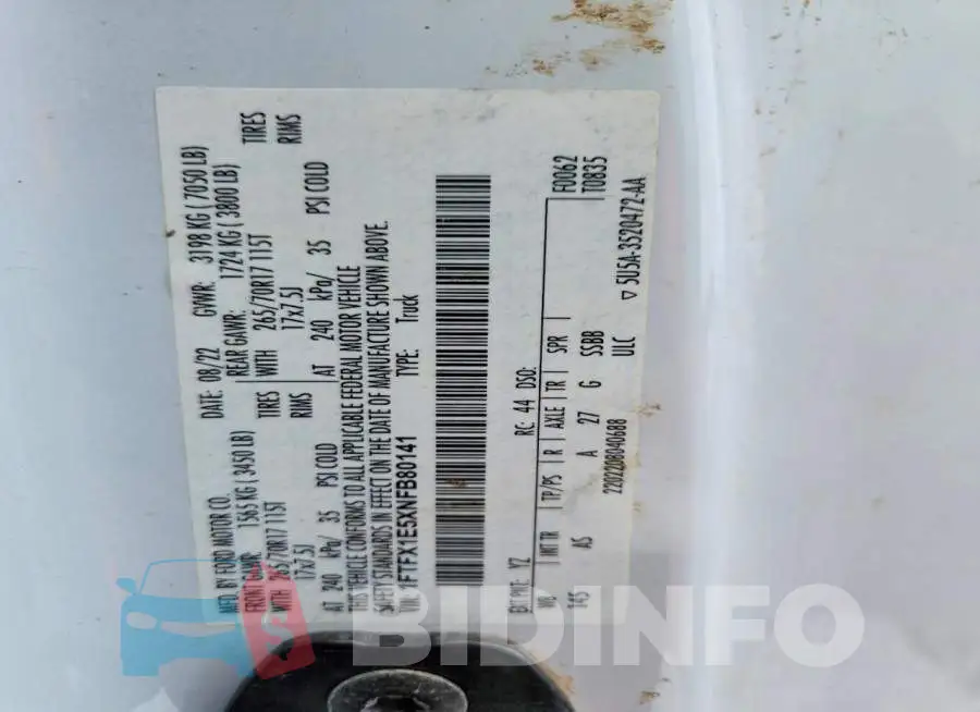 1FTFX1E5XNFB80141 Photo# 12