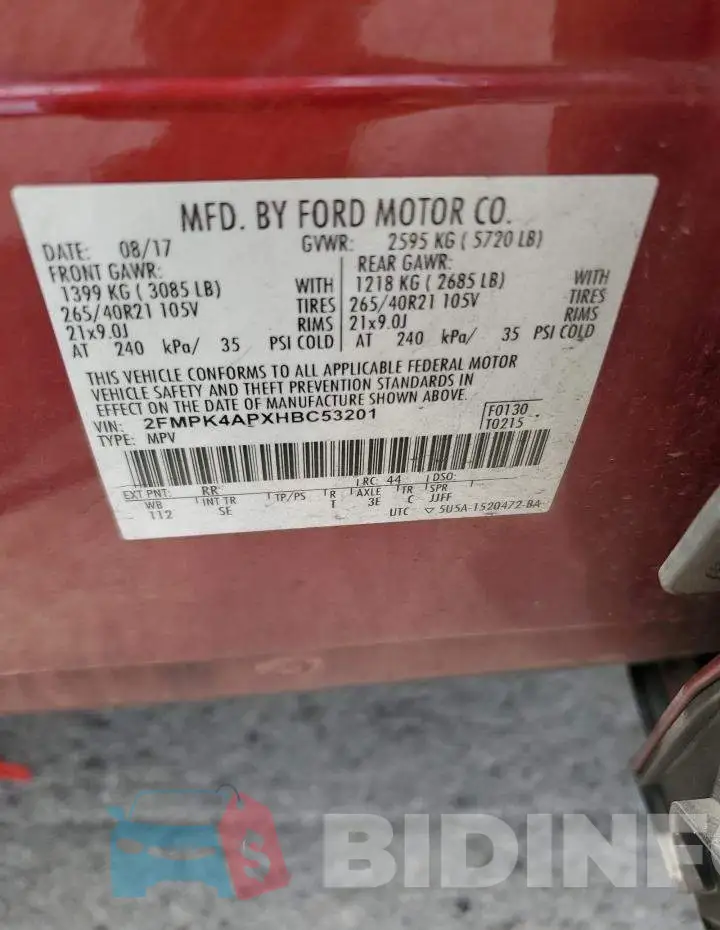 2FMPK4APXHBC53201 Photo# 14