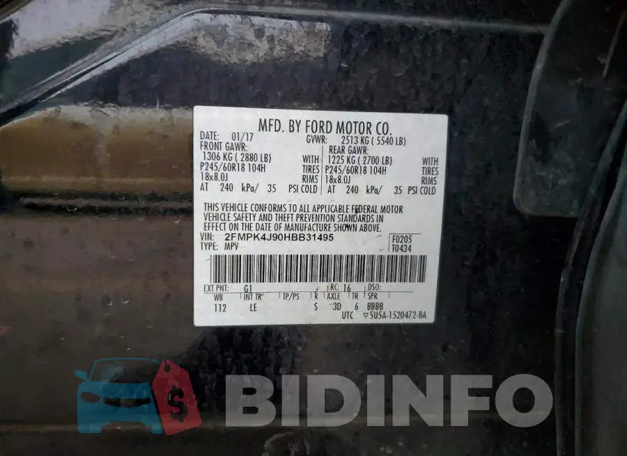 2FMPK4J90HBB31495 Photo# 13