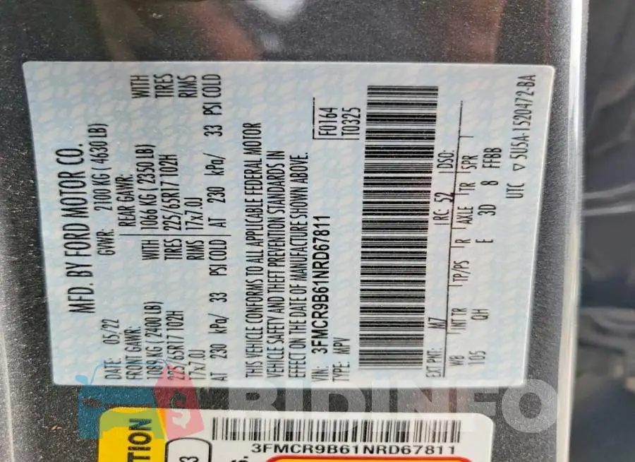 3FMCR9B61NRD67811 Photo# 14
