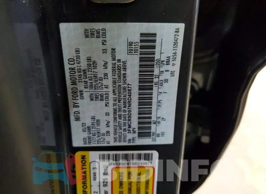 3FMCR9D97NRD40877 Photo# 13
