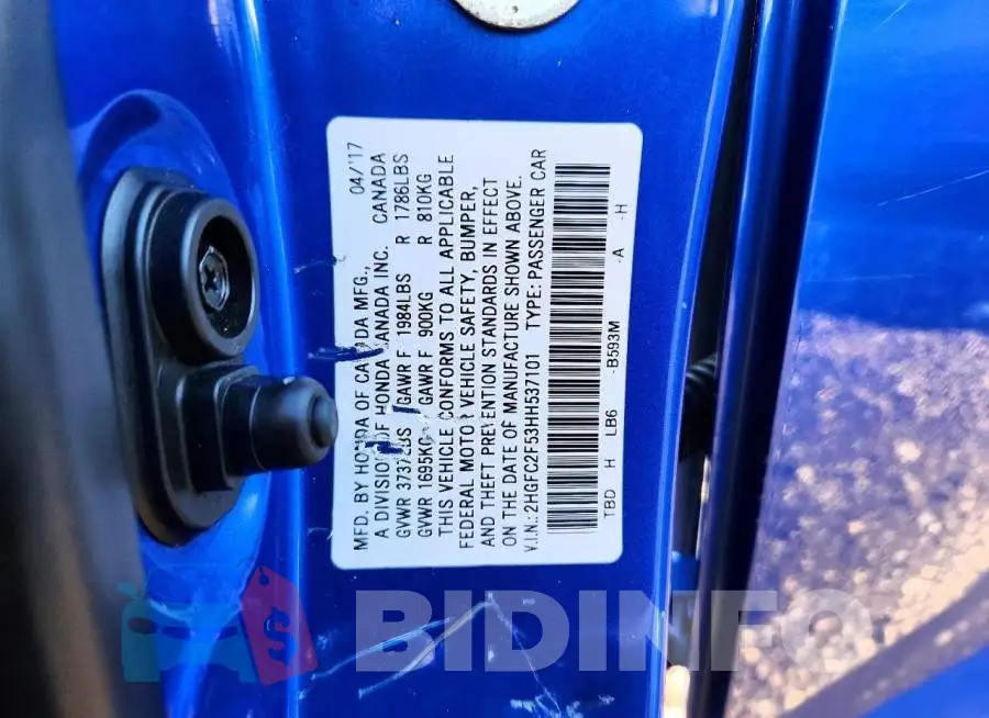 2HGFC2F53HH537101 Photo# 12
