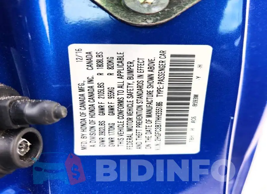 2HGFC3B77HH355186 Photo# 12