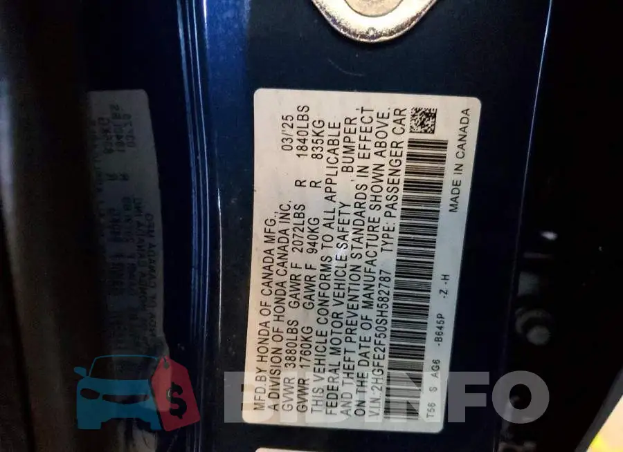 2HGFE2F50SH582787 Photo# 12