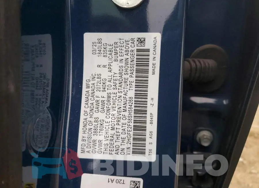 2HGFE2F58SH584268 Photo# 12