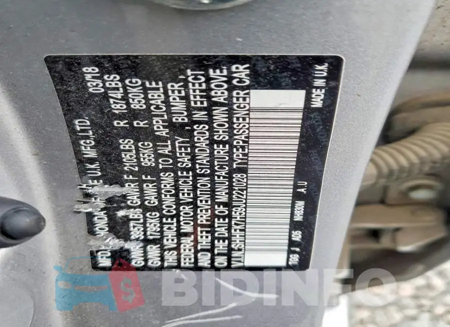 SHHFK7H59JU221028 Photo# 12