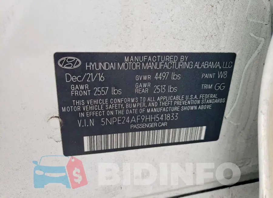 5NPE24AF9HH541833 Photo# 12